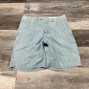 Polo Ralph Lauren Light Wash Blue Men 35 Drawstring Chambray Chino Shorts Preppy